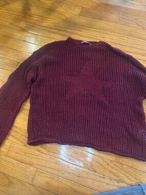 Edikted - Seeing Stars Oversized Sweater - BURGUNDY / XS